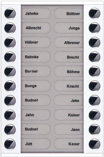TCS Tür Control Audioaußenstation 2-reihig Erw.20 Tasten AP weiß PET20-WS/04