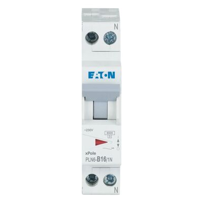 Eaton Leitungsschutzschalter 16A, 1p+N,Steckkl. B PLN6-B16/1N-DE