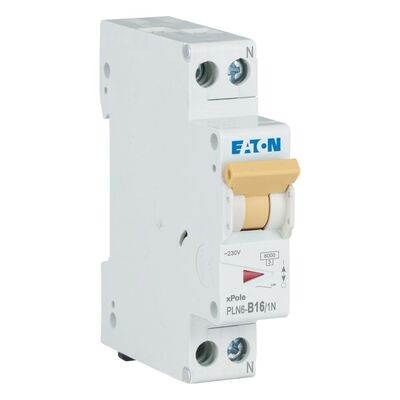 Eaton Leitungsschutzschalter 16A, 1p+N,Steckkl. B PLN6-B16/1N-DE