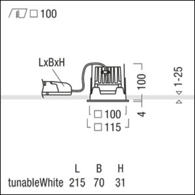 Zumtobel Group LED-Einbauleuchte 2700-6500K P-INFQ100L #60818680