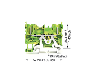 WAGO GmbH & Co. KG 2-Pin-PE-Basisklemme grün-gelb 2022-1607