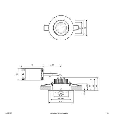 EVN Lichttechnik LED-Deckeneinbauleuchte 3000K 230V IP20 PCH20061502 chr/mt