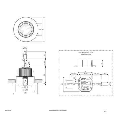EVN Lichttechnik Deckeneinbauleuchte IP20 6W 3000K-2000K 5680016D2W