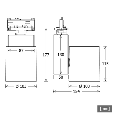 LTS Licht&Leuchten LED-Stromschienenstrahler 940, DALI, si JETTT102.940SPD.STsi