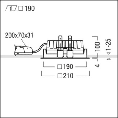 Zumtobel Group LED-Deckeneinbauleuchte Q190L 830 230V FALWH PANOS EVO #60815918