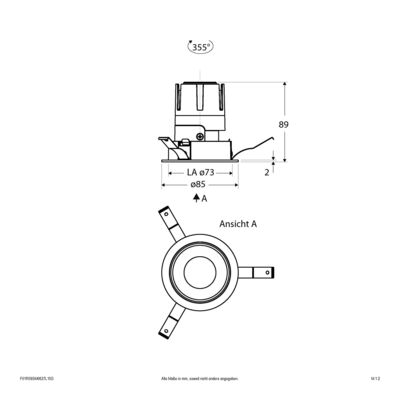 EVN Lichttechnik LED-Einbauleuchte modular Konfigurationstype F01R09SM0627L15D