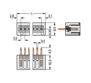 WAGO GmbH & Co. KG Stiftleiste 4p 3,5mm 734-134